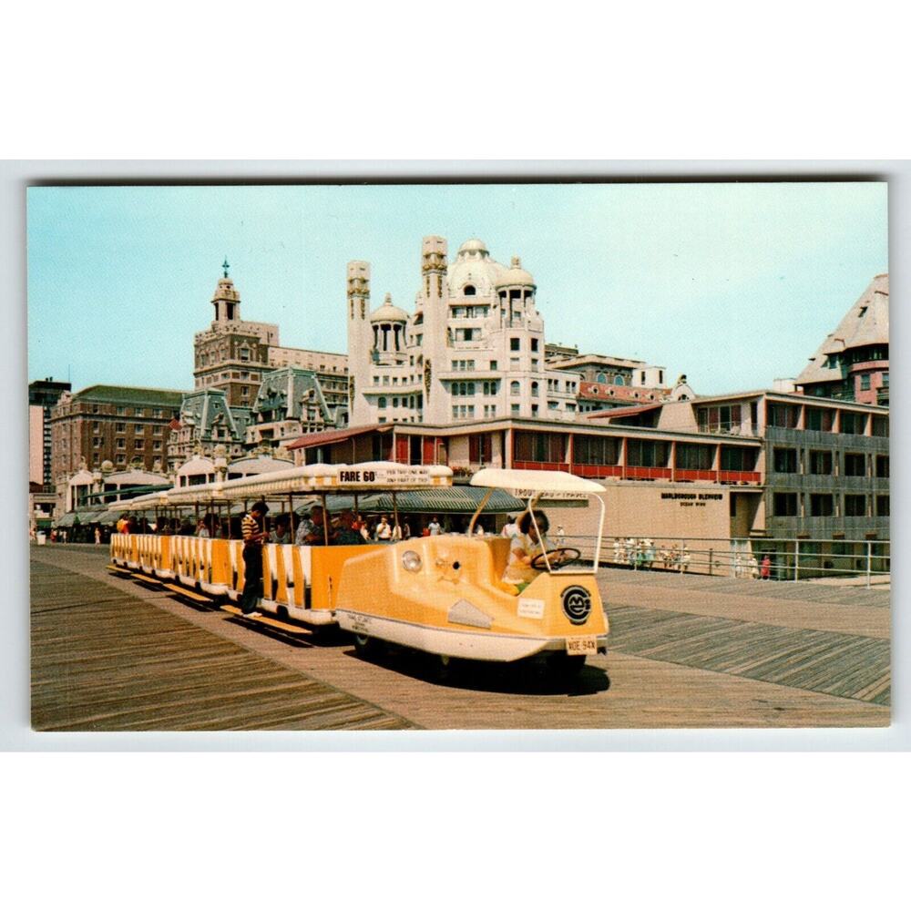 Atlantic City Postcard Marlborough Blenheim Hotel Tram Car Boardwalk Unposted